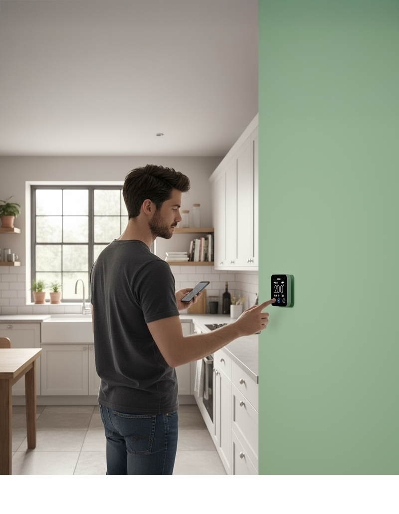 Image of a man using the ATAG OneZone control